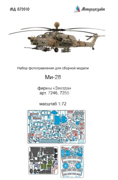 Blaszka fototrawiona Mi-28 detail set (colour) Microdesign MD 072010 skala 1/72