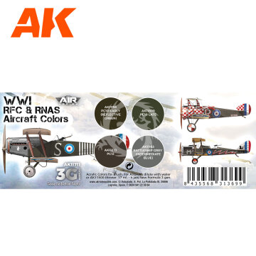 Farby - WWI RFC & RNAS. BRITISH AIRCRAFT COLORS AK Interactive AK11711