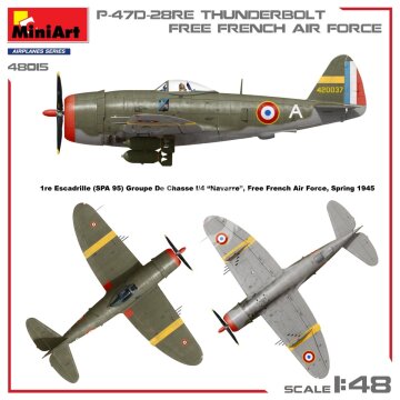 P-47D-28RE Thunderbolt 'Free French Air Force' Basic Kit MiniArt 48015 1/48