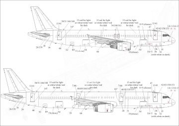 Airbus A320/321 stencils (for Zvezda) Uprise URS1445 skala 1/144