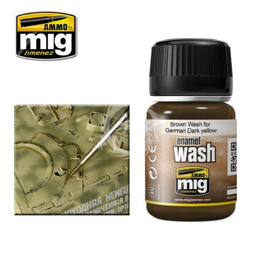 Wash - Brown for German Dark Yellow butelka (35ml) Ammo by Mig Jimenez Amig 1000