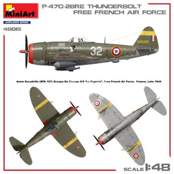 P-47D-28RE Thunderbolt 'Free French Air Force' Basic Kit MiniArt 48015 1/48