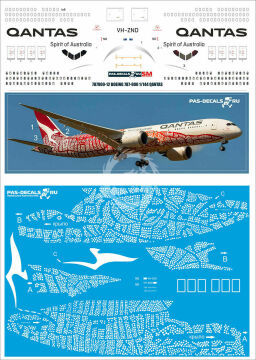 Boeing 787-900 QANTAS RED VH-ZND  - 1/144 - PAS-DECALS