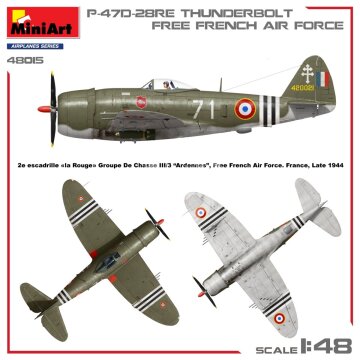 P-47D-28RE Thunderbolt 'Free French Air Force' Basic Kit MiniArt 48015 1/48