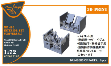 PRZEDSPRZEDAŻ - Me 410 Interior set (Universal) for Airfix, Fine Molds Clear Prop CPA72120 skala 1/72