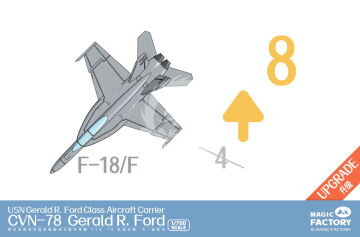 PRZEDSPRZEDAŻ - Clear Painted Colorful U.S. Navy Gerald R. Ford-class aircraft carrier- USS Gerald R. Ford CVN-78 Magic Factory  6502 skala 1/700