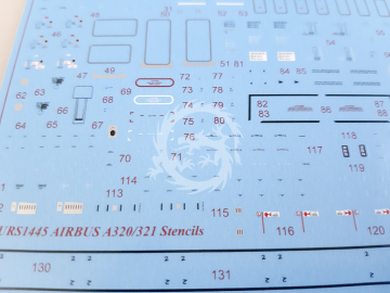 Airbus A320/321 stencils (for Zvezda) Uprise URS1445 skala 1/144