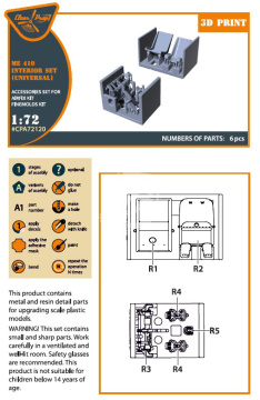 PRZEDSPRZEDAŻ - Me 410 Interior set (Universal) for Airfix, Fine Molds Clear Prop CPA72120 skala 1/72