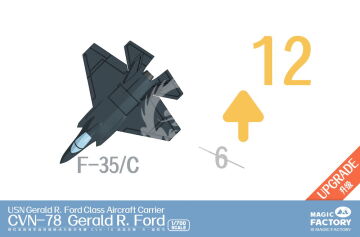 PRZEDSPRZEDAŻ - Clear Painted Colorful U.S. Navy Gerald R. Ford-class aircraft carrier- USS Gerald R. Ford CVN-78 Magic Factory  6502 skala 1/700