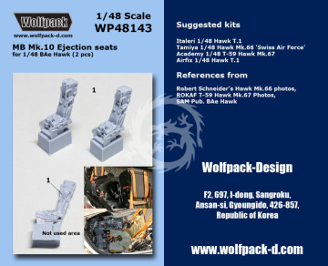 Zestaw dodatków Martin Baker MK.10 Ejection seats for BAe Hawk, Wolfpack WP48143 skala 1/48