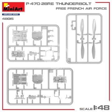 P-47D-28RE Thunderbolt 'Free French Air Force' Basic Kit MiniArt 48015 1/48