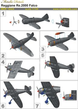 Reggiane Re.2000 Falco Metallic Details MDR14424 skala 1/144