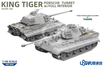 PREORDER - King Tiger Porsche Turret w/Full Interior UStar No-008 skala 1/48