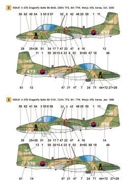 Zestaw kalkomanii A-37B Dragonfly Part.1 ROKAF Dragonfly of the 8th TFW - Wolfpack WD48024 skala 1/48