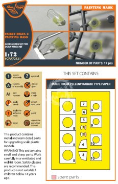 PRZEDSPRZEDAŻ - Fairey Delta 2 Painting mask (double-sided) for Dora Wings Clear Prop CPA72121 skala 1/72