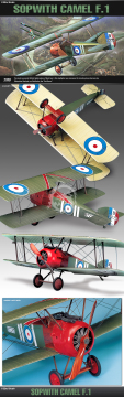 Model plastikowy The Fighter of World War I Sopwith Camel F.1 Academy 12109 skala 1/32