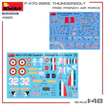 P-47D-28RE Thunderbolt 'Free French Air Force' Basic Kit MiniArt 48015 1/48