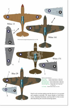 Zestaw kalkomanii P-40K Warhawks Part 1 BarracudaCals BC48007 skala 1/48