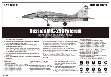 Russian MiG-29C Fulcrum Trumpeter 03224 skala 1/32