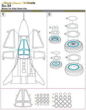 Su-34 Masks (Kitty Hawk) Metallic Details MDM4819 skala 1/48