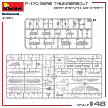 P-47D-28RE Thunderbolt 'Free French Air Force' Basic Kit MiniArt 48015 1/48