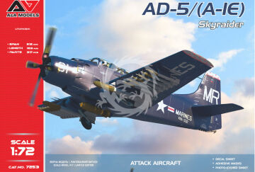 NA ZAMÓWIENIE - A-1E SkyRaider attack aircraft (US NAVY) - A&A Models AAM 7253 skala 1:72 