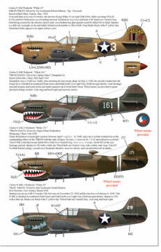 Zestaw kalkomanii P-40K Warhawks Part 1 BarracudaCals BC48007 skala 1/48