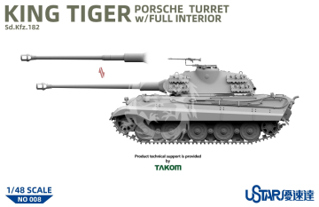 PREORDER - King Tiger Porsche Turret w/Full Interior UStar No-008 skala 1/48