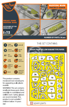 PRZEDSPRZEDAŻ - Mirage 2000D Painting mask (double-sided) for ModelSvit Clear Prop CPA72122 skala 1/72