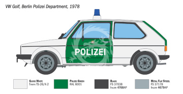 VW Golf Polizei Italeri  3666 skala 1/24