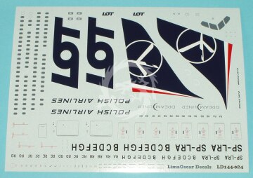 Zestaw kalkomanii Boeing 787-8 DREAMLINER PLL LOT  Lima Oscar Decals LD44-024 skala 1/144