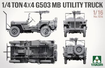 1/4 Ton 4x4 G503 MB Utility Truck Takom 1016 skala 1/16