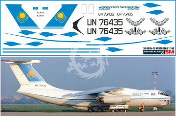 IŁ-76 IL-76 Kazakstan airlines UN 76435 Kalkomania Pas-Decals skala 1/144