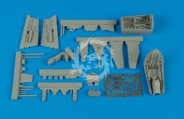 He 162A cockpit set and wheel bay for Tamiya Aires 4359 skala 1/48