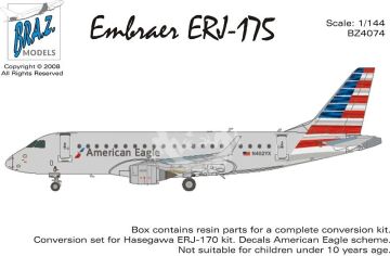 Konwersja na  Embraer ERJ-175 American Airlines for Hasegawa Bra.Z Models BZ4074 skala 1/144