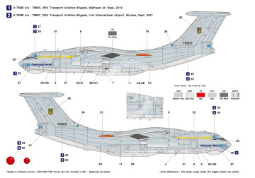 Zestaw kalkomanii Il-76 Part.3 Ukraine Air Force Il-76MD - Wolfpack WD14404 skala 1/144