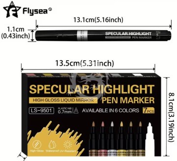  Zestaw 7 sztuk  Markerów Akrylowych do Malowania