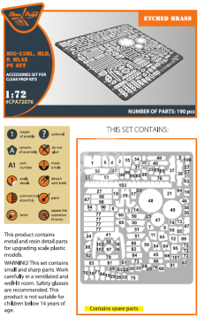 PREORDER MiG-23ML, MLD, P, MLAE PE set for CP kits Clear Prop CPA72076 skala 1/72