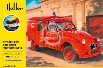 PRZEDSPRZEDAZ - STARTER KIT Citroen 2CV AZU-B 250 Fourgonnette - Heller 58701 skala 1/24