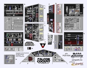 PGX193A DeAgostini Falcon 1/43 Cockpit Decals (duplicate) Paragrafix