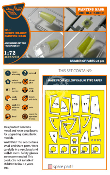 PRZEDSPRZEDAŻ - FC-1 Fierce Dragon Painting mask (double-sided) for Trumpeter Clear Prop CPA72131 skala 1/72