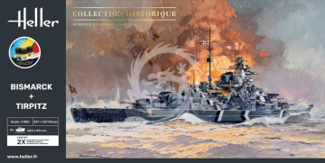 Bismarck + Tirpitz 2w1 + farby i klej - Heller 55078 skala 1/400