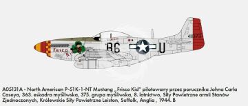 North American P-51D Mustang Airfix A05131A skala 1/48