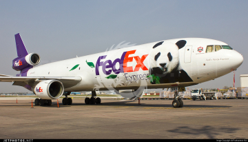 MD-11 FedEx Panda N585EF Kalkomania Pas-Decals skala 1/144