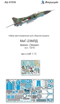 Blaszka fototrawiona MiG-23MLD detail set (colour) Microdesign MD 072036 skala 1/72