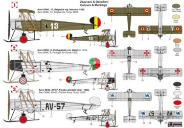 Avro 504K (Over Europe) including Belgian AF Kovozavody Prostejov  KPM0462 skala 1/72