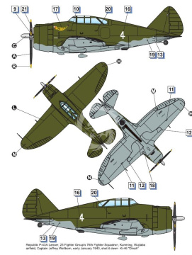 PREORDER-Republic P-43 Lancer (Reconnaissance) Dora Wings DW72029 skala 1/72