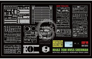 M4A3 76W HVSS Sherman With full interior and workable track links Rye Field Model RM-5042 skala 1/35