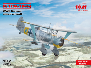 PRZEDSPRZEDAŻ -  Hs 123A-1 (late), WWII German attack aircraft (100% new molds) - ICM 32015 skala 1/32