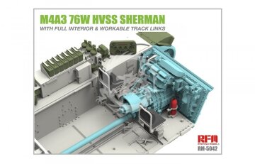 M4A3 76W HVSS Sherman With full interior and workable track links Rye Field Model RM-5042 skala 1/35